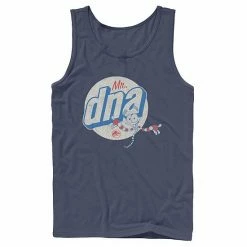 Licensed Character Men's Jurassic World Vintage Mr. DNA Logo Tank Charcoal