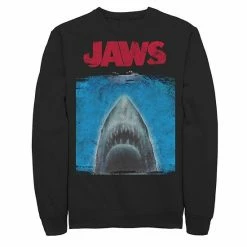 Licensed Character Men's Jaws Movie Poster Sweatshirt Black