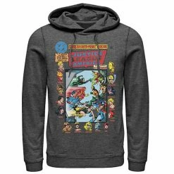 Licensed Character Men's Justice League Crisis On Earth Vintage Cover Hoodie Black -Licensed Character Shop unnamed file 25391
