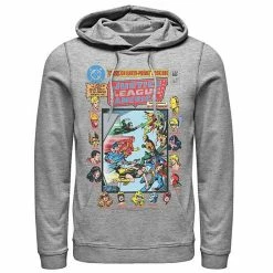 Licensed Character Men's Justice League Crisis On Earth Vintage Cover Hoodie Black -Licensed Character Shop unnamed file 25393