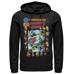 Licensed Character Men's Justice League Crisis On Earth Vintage Cover Hoodie Black -Licensed Character Shop unnamed file 25394