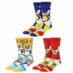 Licensed Character Men's Sonic Hedgehog 3-Pack Crew Socks