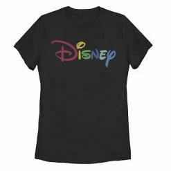 Licensed Character Juniors' Disney Rainbow Logo Tee Athletic Heather -Licensed Character Shop unnamed file 25431