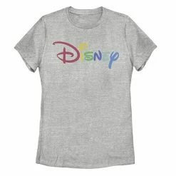 Licensed Character Juniors' Disney Rainbow Logo Tee Athletic Heather -Licensed Character Shop unnamed file 25432