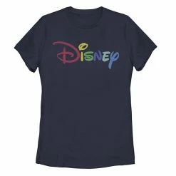 Licensed Character Juniors' Disney Rainbow Logo Tee Athletic Heather -Licensed Character Shop unnamed file 25433