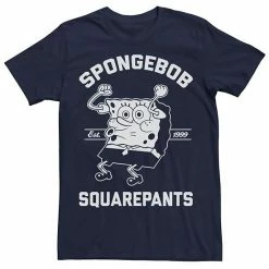 Licensed Character Men's Spongebob Squarepants Est. 1999 Portrait Stamp Tee Navy -Licensed Character Shop unnamed file 25442