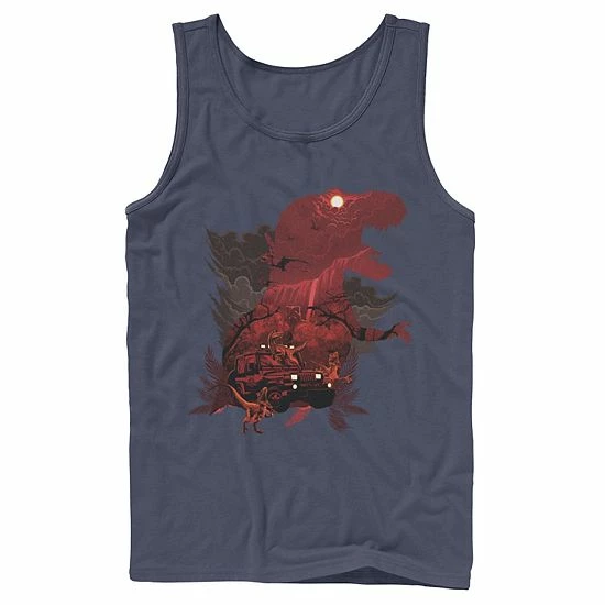Licensed Character Mens Jurassic Park T-Rex Red Safari Collage Tank Top 8 Licensed Character Mens Jurassic Park T-Rex Red Safari Collage Tank Top - Image 6