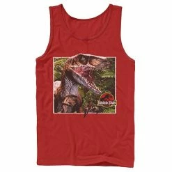 Licensed Character Men's Jurassic Park Raptor Coming Out Of Forest Tank Navy -Licensed Character Shop unnamed file 25464
