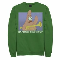 Licensed Character Men's Spongebob Patrick Is Mayonnaise An Instrument Sweatshirt Kelly -Licensed Character Shop unnamed file 25479