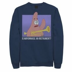 Licensed Character Men's Spongebob Patrick Is Mayonnaise An Instrument Sweatshirt Kelly -Licensed Character Shop unnamed file 25480