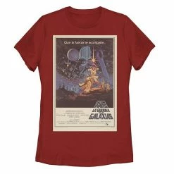 Licensed Character Juniors'Star Wars La Guerra De Las Galaxias Movie Poster Tee Black