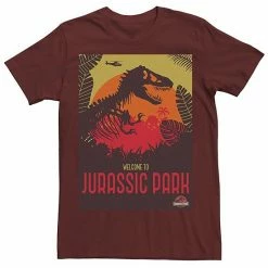 Licensed Character Men's Jurassic Park Welcome T-Rex Sunset Tee Cardinal -Licensed Character Shop unnamed file 25536
