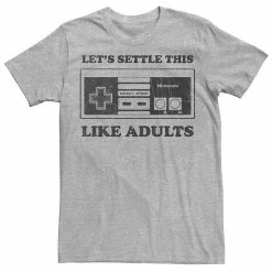 Licensed Character Men's Nintendo NES Controller Settle This Like Adults Tee Athletic Heather -Licensed Character Shop unnamed file 2555