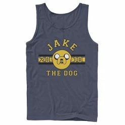 Licensed Character Men's Adventure Time Jake The Dog 2010 Head Shot Graphic Tank Top Navy
