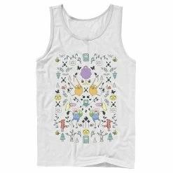 Licensed Character Men's Adventure Time Character Icon Collage Tank Top Navy