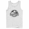 Licensed Character Men's Jurassic Park All White Spray Paint Stencil Movie Logo Tank -Licensed Character Shop unnamed file 25605