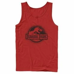 Licensed Character Men's Jurassic Park All White Spray Paint Stencil Movie Logo Tank -Licensed Character Shop unnamed file 25608