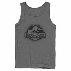 Licensed Character Men's Jurassic Park All White Spray Paint Stencil Movie Logo Tank -Licensed Character Shop unnamed file 25610