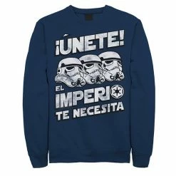 Licensed Character Men's Star Wars Unete El Imperio Te Necesita Stormtrooper Faded Portrait Sweatshirt Navy -Licensed Character Shop unnamed file 25659