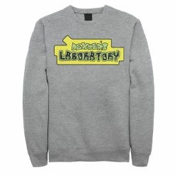 Licensed Character Men's Dexter's Laboratory Original Logo Fleece Top Charcoal Heather -Licensed Character Shop unnamed file 25672