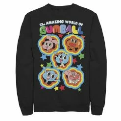 Licensed Character Men's Cartoon Network Gumball Five Stars Group Shot Colorful Sweatshirt Charcoal Heather -Licensed Character Shop unnamed file 25676