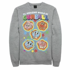 Licensed Character Men's Cartoon Network Gumball Five Stars Group Shot Colorful Sweatshirt Charcoal Heather -Licensed Character Shop unnamed file 25678