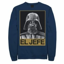 Licensed Character Men's Star Wars Darth Vader El Jefe Portrait Sweatshirt Navy -Licensed Character Shop unnamed file 25703