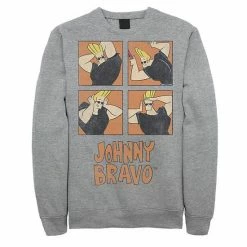 Licensed Character Men's Cartoon Network Johnny Bravo Box Up Hairdo Sweatshirt Athletic Heather -Licensed Character Shop unnamed file 25706
