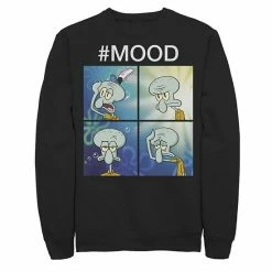 Licensed Character Men's Spongebob Squarepants Squidward Mood Meme Sweatshirt Navy
