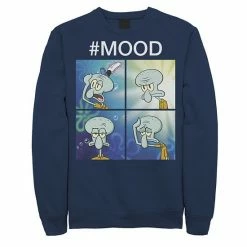 Licensed Character Men's Spongebob Squarepants Squidward Mood Meme Sweatshirt Navy -Licensed Character Shop unnamed file 25717