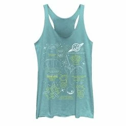 Licensed Character Disney / Pixar's Toy Story Juniors' Aliens Claw Master Map Tank Top Tahiti Blue -Licensed Character Shop unnamed file 25758