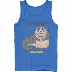 Licensed Character Men's Star Wars Jabba The Hutt Cartoon Cute Portrait Grid Tank Royal -Licensed Character Shop unnamed file 25770
