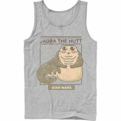 Licensed Character Men's Star Wars Jabba The Hutt Cartoon Cute Portrait Grid Tank Royal -Licensed Character Shop unnamed file 25772