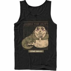 Licensed Character Men's Star Wars Jabba The Hutt Cartoon Cute Portrait Grid Tank Royal -Licensed Character Shop unnamed file 25773