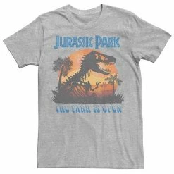 Licensed Character Men's Jurassic Park T-Rex Sunset Portrait Tee Silver -Licensed Character Shop unnamed file 25778