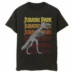 Licensed Character Men's Jurassic Park T-rex Skeleton Over Gradient Text Tee Red -Licensed Character Shop unnamed file 25792