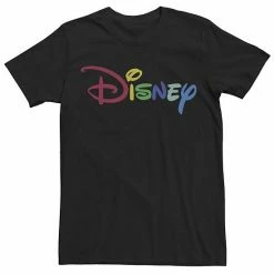Licensed Character Men's Disney Rainbow Logo Tee Black