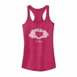 Licensed Character Juniors' Disney Mickey Mouse Heart Hands In Love Tank Scarlet -Licensed Character Shop unnamed file 25857