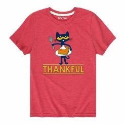 Licensed Character Boys 8-20 Pete The Cat Pumpkin Pie Graphic Tee Heather Red
