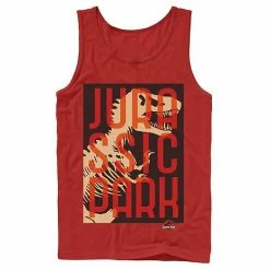 Licensed Character Men's Jurassic Park Split Typography T-Rex Bones Tank Top Red -Licensed Character Shop unnamed file 25897