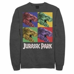 Licensed Character Men's Jurassic Park Four Square Dino Pop Art Style Pullover Fleece Char Hthr -Licensed Character Shop unnamed file 25908