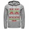 Licensed Character Men's Jurassic World Dino Ugly Holiday Sweater Pullover Graphic Hoodie Athletic Heather -Licensed Character Shop unnamed file 25954