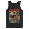 Licensed Character Men's Jurassic World Danger T-Rex Retro Poster Graphic Tank Top Black -Licensed Character Shop unnamed file 25958
