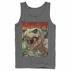 Licensed Character Men's Jurassic World Danger T-Rex Retro Poster Graphic Tank Top Black -Licensed Character Shop unnamed file 25959