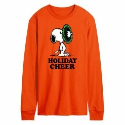 Licensed Character Men's Peanuts Holiday Cheer Long Sleeve Tee Gray -Licensed Character Shop unnamed file 2596
