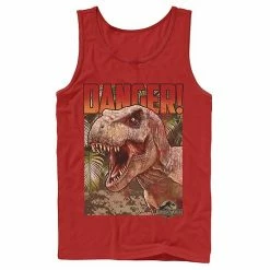 Licensed Character Men's Jurassic World Danger T-Rex Retro Poster Graphic Tank Top Black -Licensed Character Shop unnamed file 25960