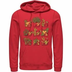 Licensed Character Men's MTV Mtve Succulents Plants Logo Hoodie Red -Licensed Character Shop unnamed file 25970