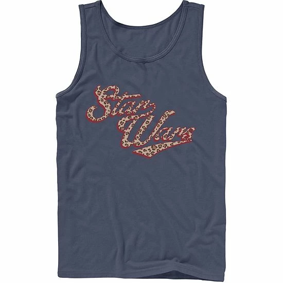 Licensed Character Men's Star Wars Cursive Cheetah Fill Logo Tank Navy 3 Licensed Character Men's Star Wars Cursive Cheetah Fill Logo Tank Navy