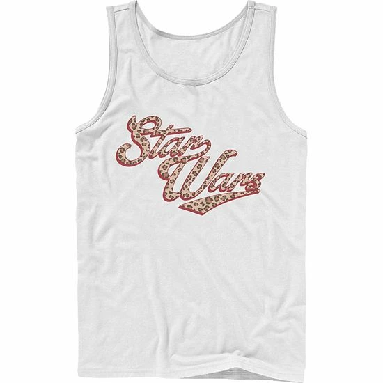 Licensed Character Men's Star Wars Cursive Cheetah Fill Logo Tank Navy 4 Licensed Character Men's Star Wars Cursive Cheetah Fill Logo Tank Navy - Image 2