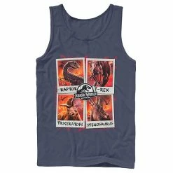 Licensed Character Men's Jurassic World Two Dino Vacation Polaroids Tank White